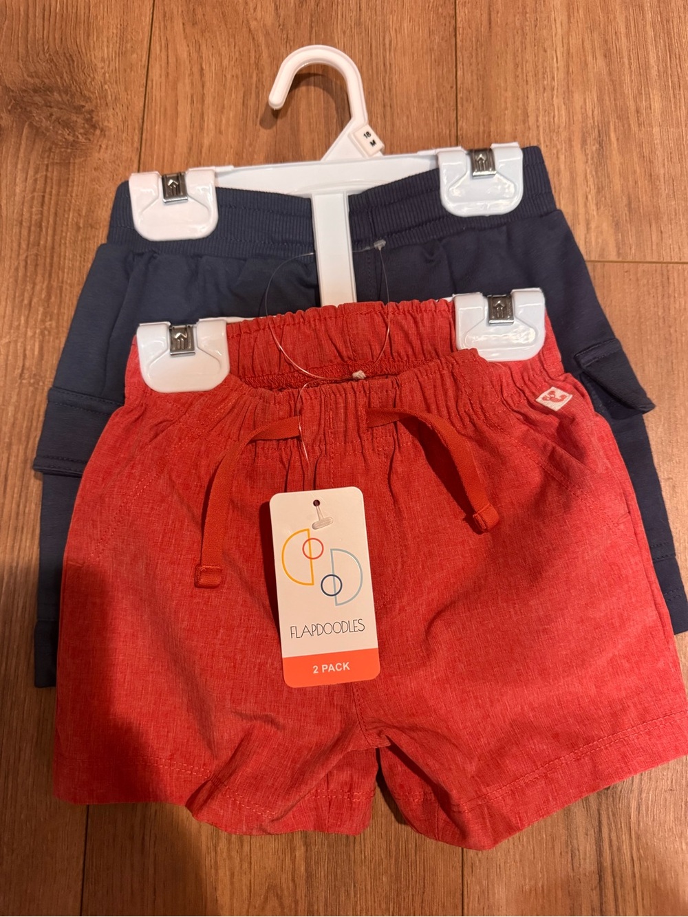 Flapdoodles 2-Pack Kids Shorts - Red & Navy
